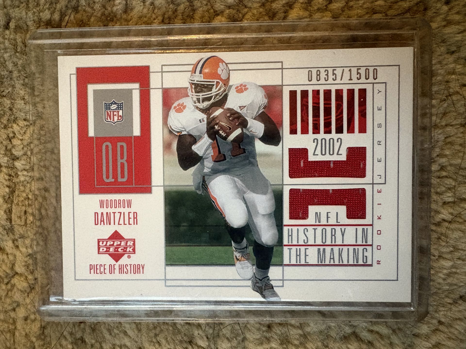 Woodrow Dantzler game used jersey card