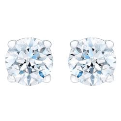Brand New Round Brilliant 0.23 ctw VS2 Clarity, I Color Diamond 14kt White Gold Screwback Stud Earrings