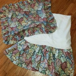 Vtg Waverly (2 Avail- $25/set) Twin Ruffled Bed Skirt & Pillowcase Set