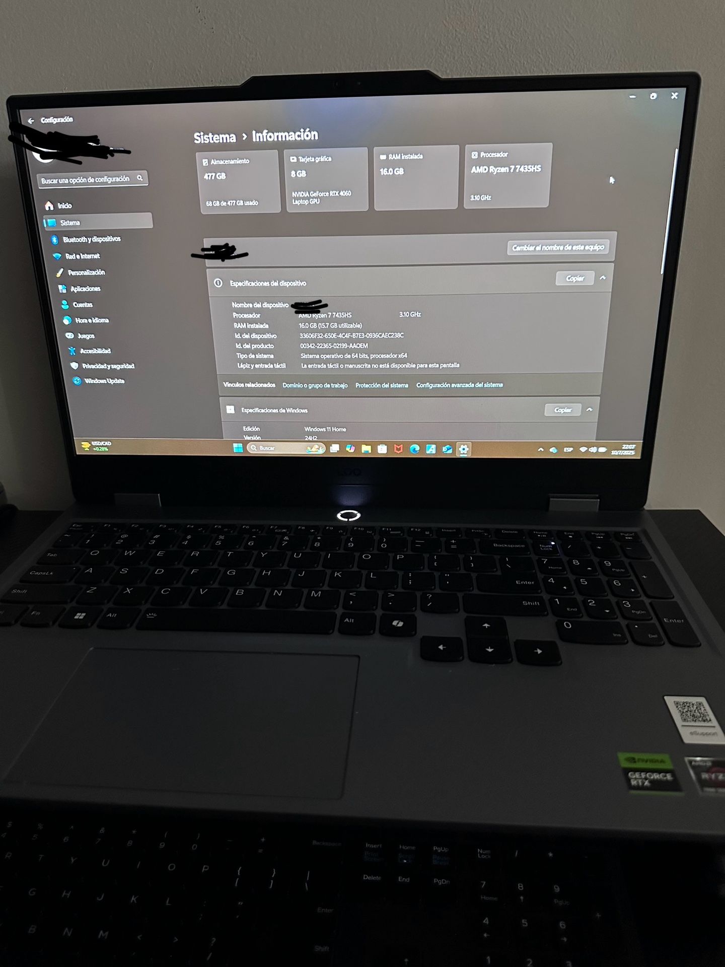 Laptop gamer lenovo loq 15’6
