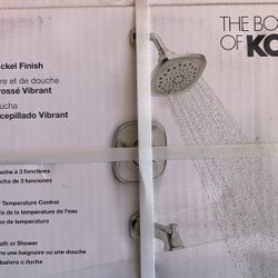 Kohler Eating Vibrant Brushed Nickel 1-Handle Bathtub and Shower Faucet with Valve