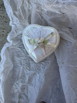 Brand New Enesco Heart Jewelry Box + Matching Frame 