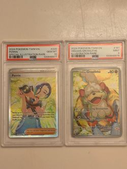 Pokémon twilight masquerade PSA 10 Sir Perrin and PSA 9 AR Growlith