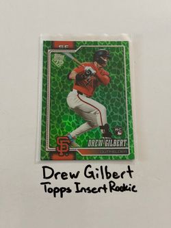 Drew Gilbert San Francisco Giants Outfielder Topps Short Print Insert Rookie Card.
