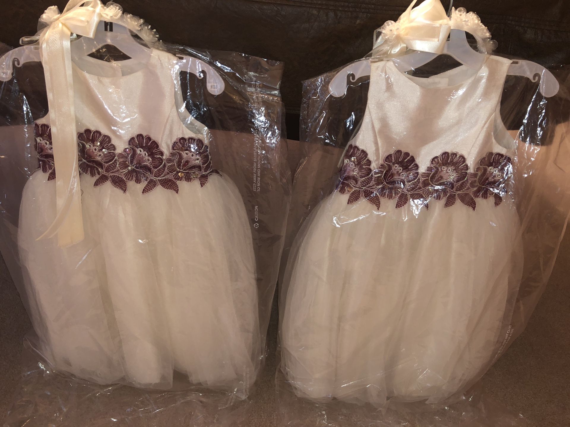 Flower girl dresses size 5 & 6 with flower crowns $50