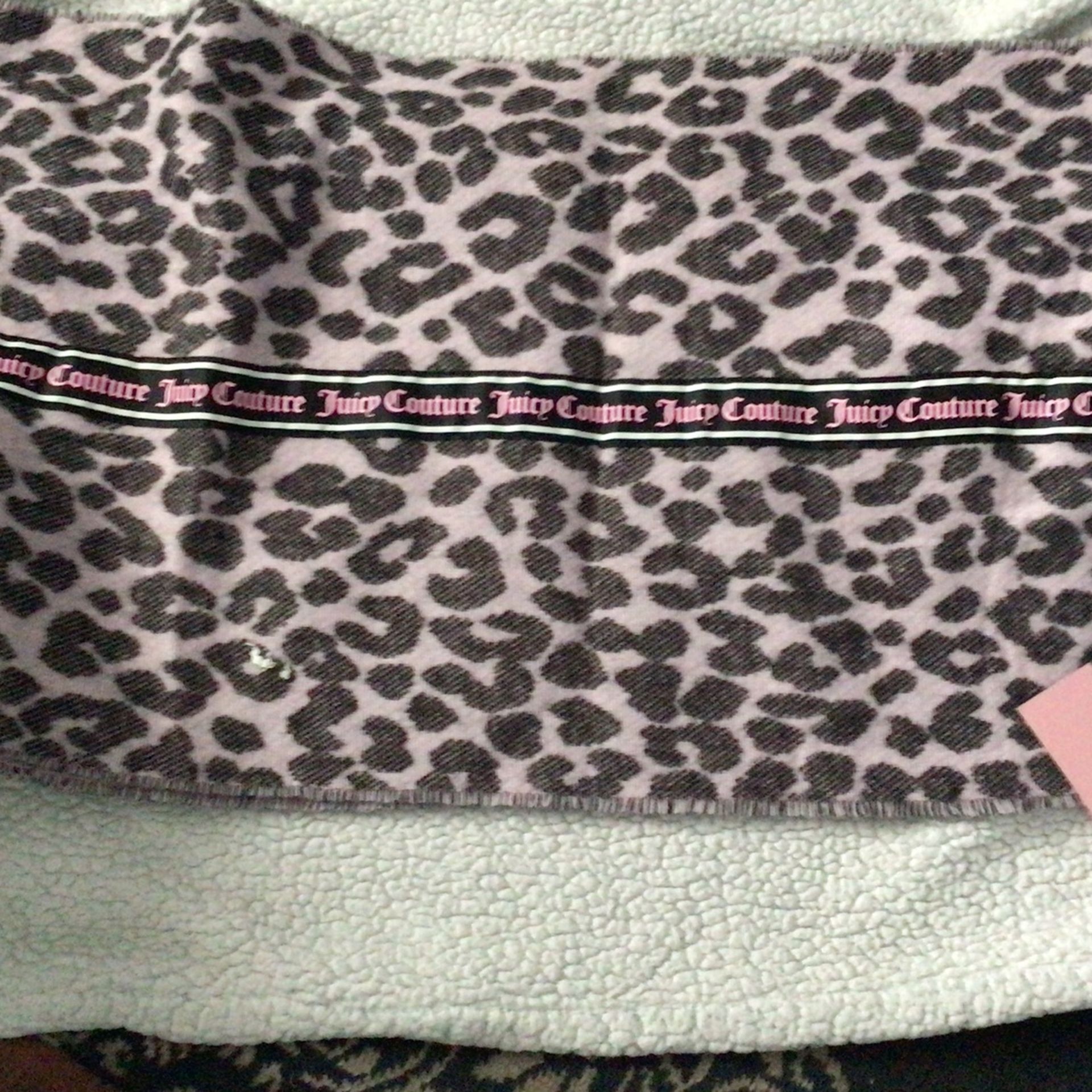Juicy Couture Leopard Print Scarf / Shawl Pink Flat 72”x16” New $10
