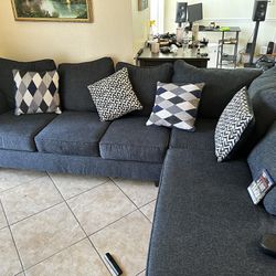 (MUST GO TODAY) Navy Blue Sectional Couch From Rooms To Go