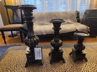 Crestview Collection Black Candleholder Set of 3