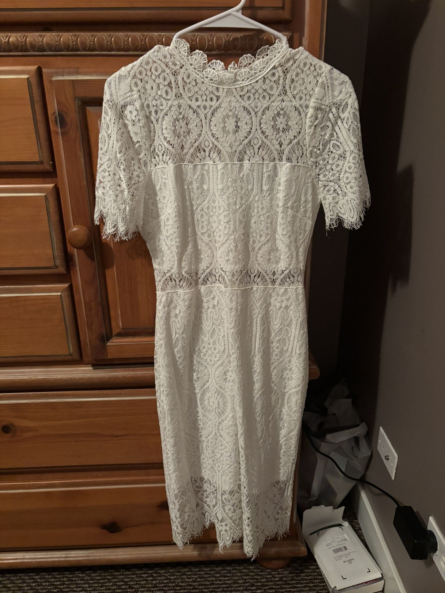 Sheer White Lace Dress