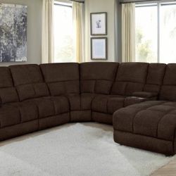 New 6 Pc Recliner Sectional Sofa With There Manuel Recliners
