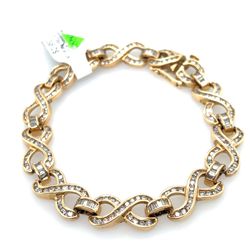 14KT Yellow Gold 7 1/2” Diamond Infinity Bracelet 19.08g 163534/13