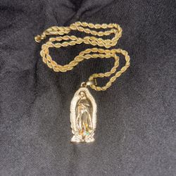 Virgin Mary (Gold Pendant) Necklace 