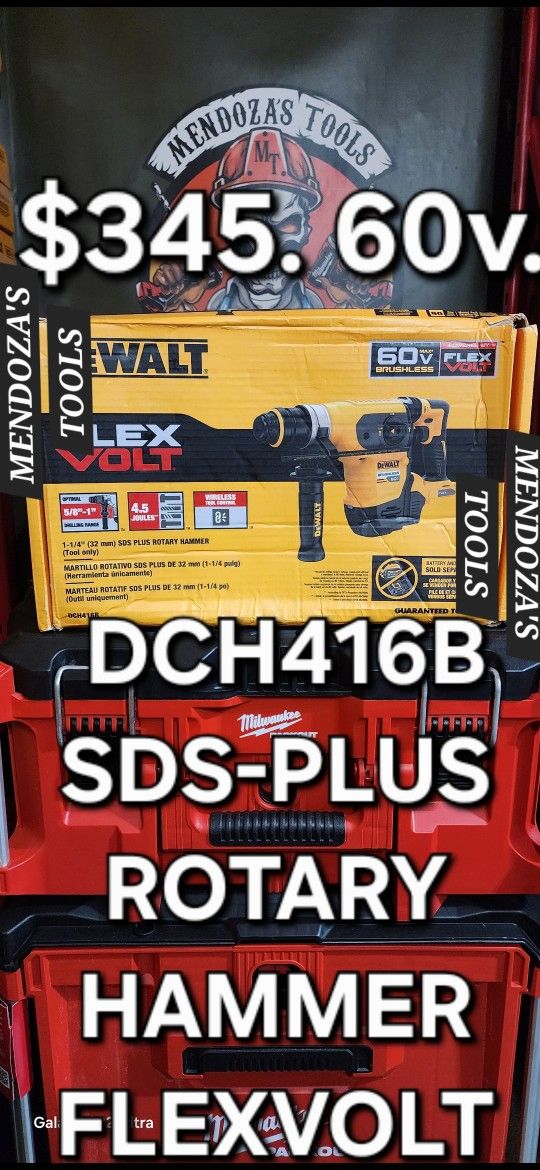 Dewalt 1-1/4in Sds-plus Rotary Hammer Flexvolt 60v MAX 