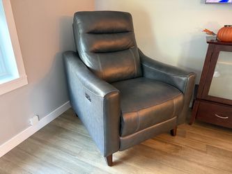 Leather reclining sofa and chair