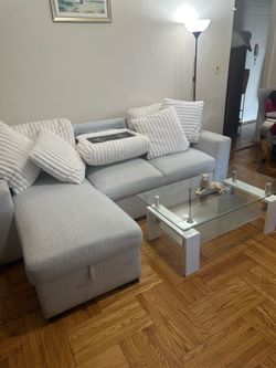 Sofá cama Cris claro y juego de comedor Cris   Mesa de mármol