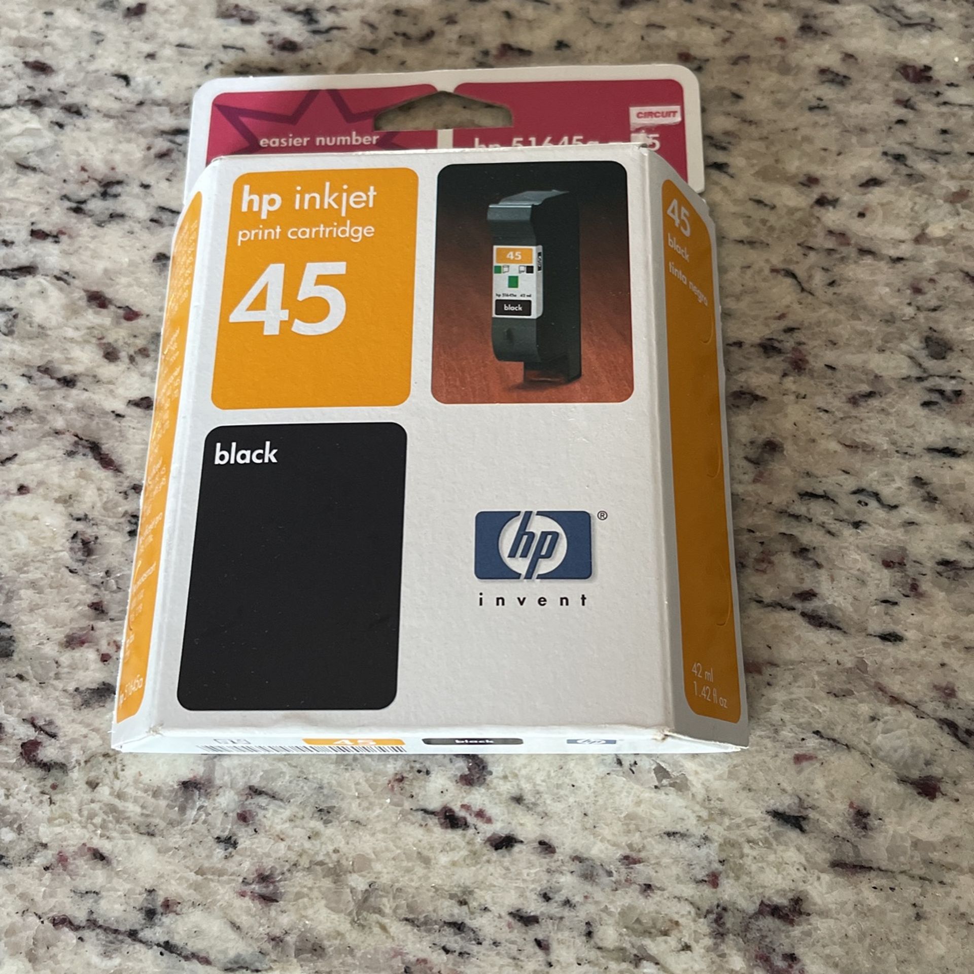 Hp Inkjet Print Cartridge 45 Black Only $5
