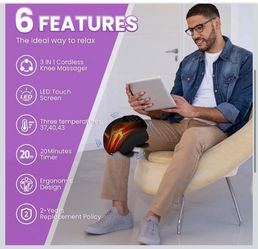 Smart Knee Massager with Heat and Vibration
