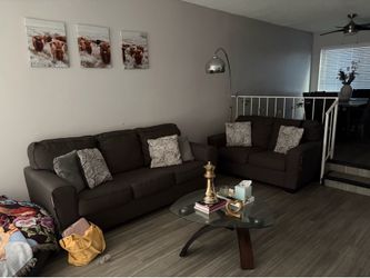 2 sofas brown good condition