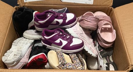 Box of kids shoes