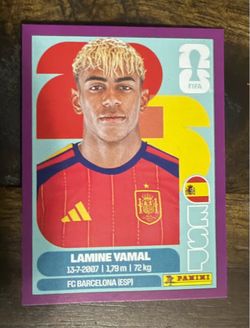 Lamine Yamal Purple Border Sticker WC26 Panini