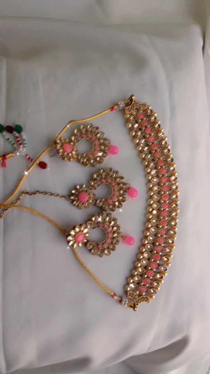 Choker Earrings Tikk Set 