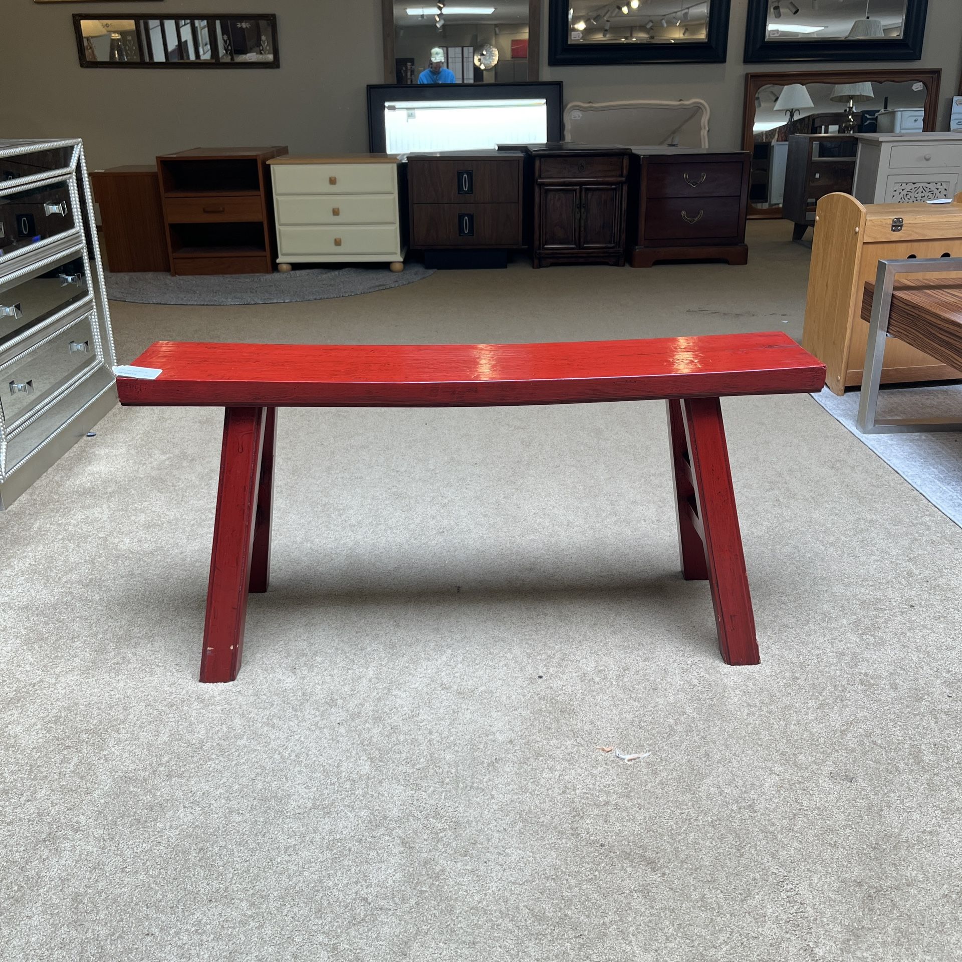 Red Asian Style Bench