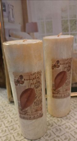 Two 6 inch pillar candles