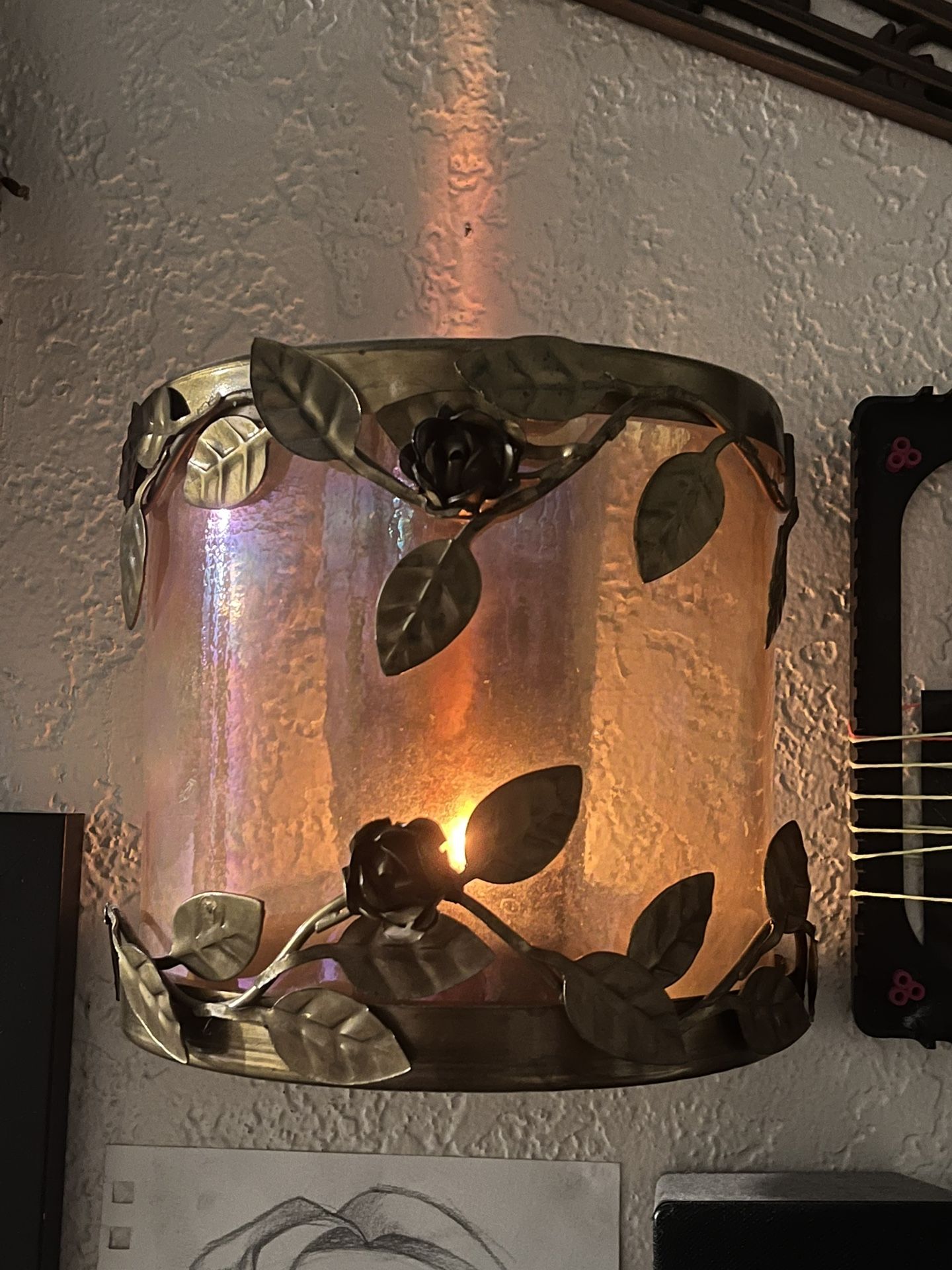 Copper Rose Candle Holder