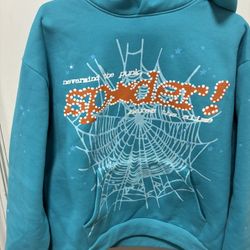 Spider Cyan Hoodie With Tags 
