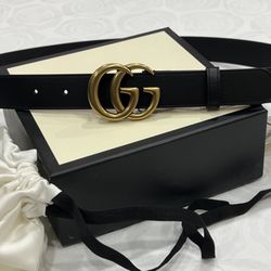 Skinny 1 Inch Gucci Black Leather Belt