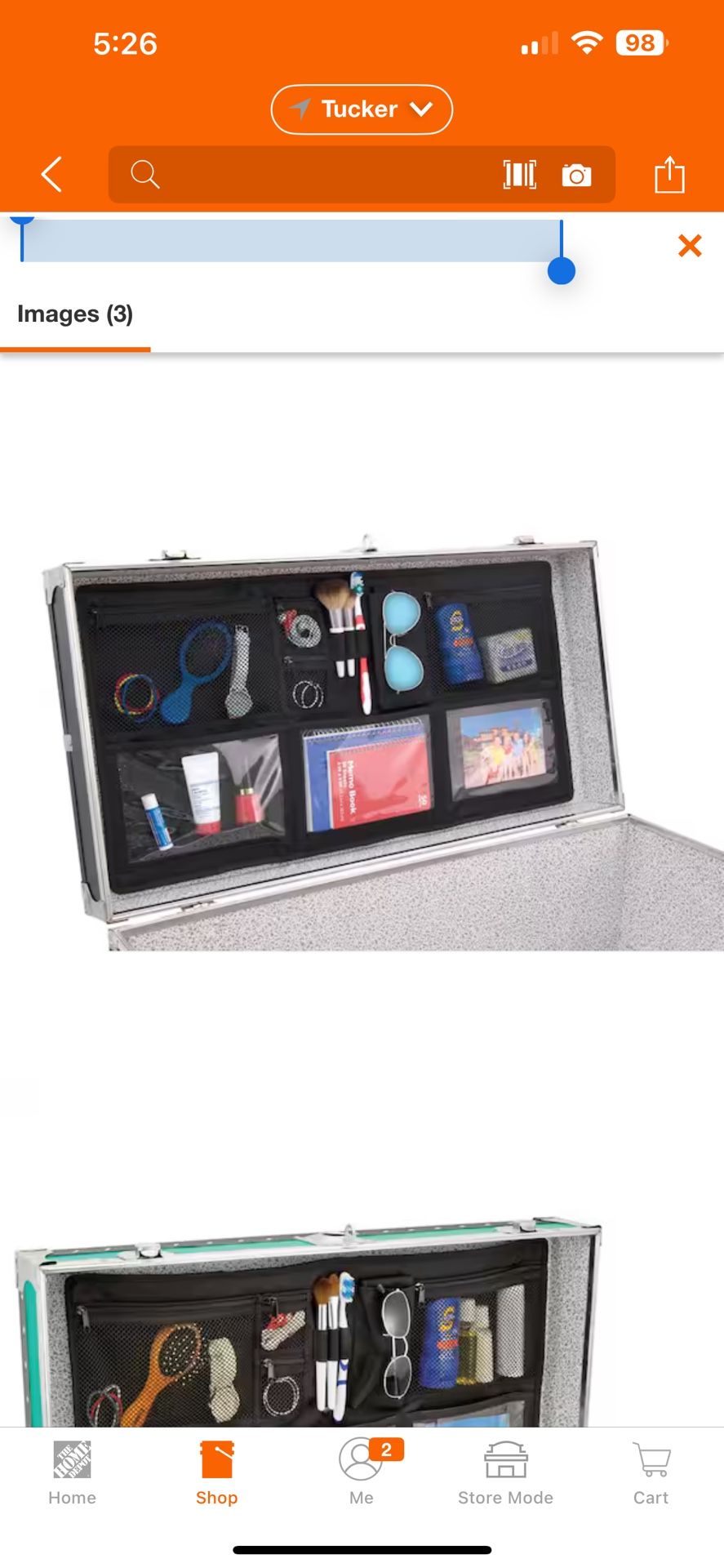Black Trunk Lid Organizer 27.5 in.