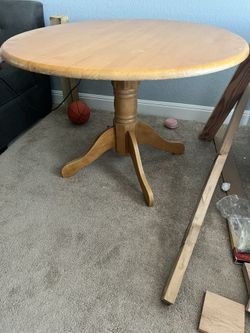Brown Round Table - 42 Inch Wide, 19 High