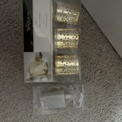 Gold Votive Holders Set & Fair Lights