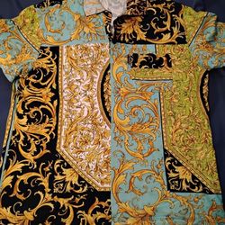 VERSACE Barocco Print Polo Shirt Multicolored Men's medium 