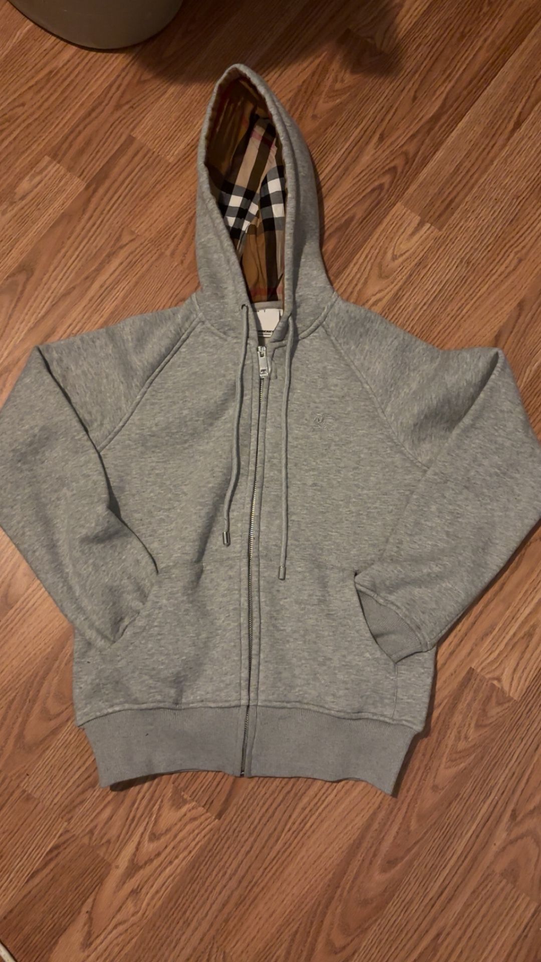 Grey Burberry Zip-Up. Size Small. Brand New With Tag. Never Used.