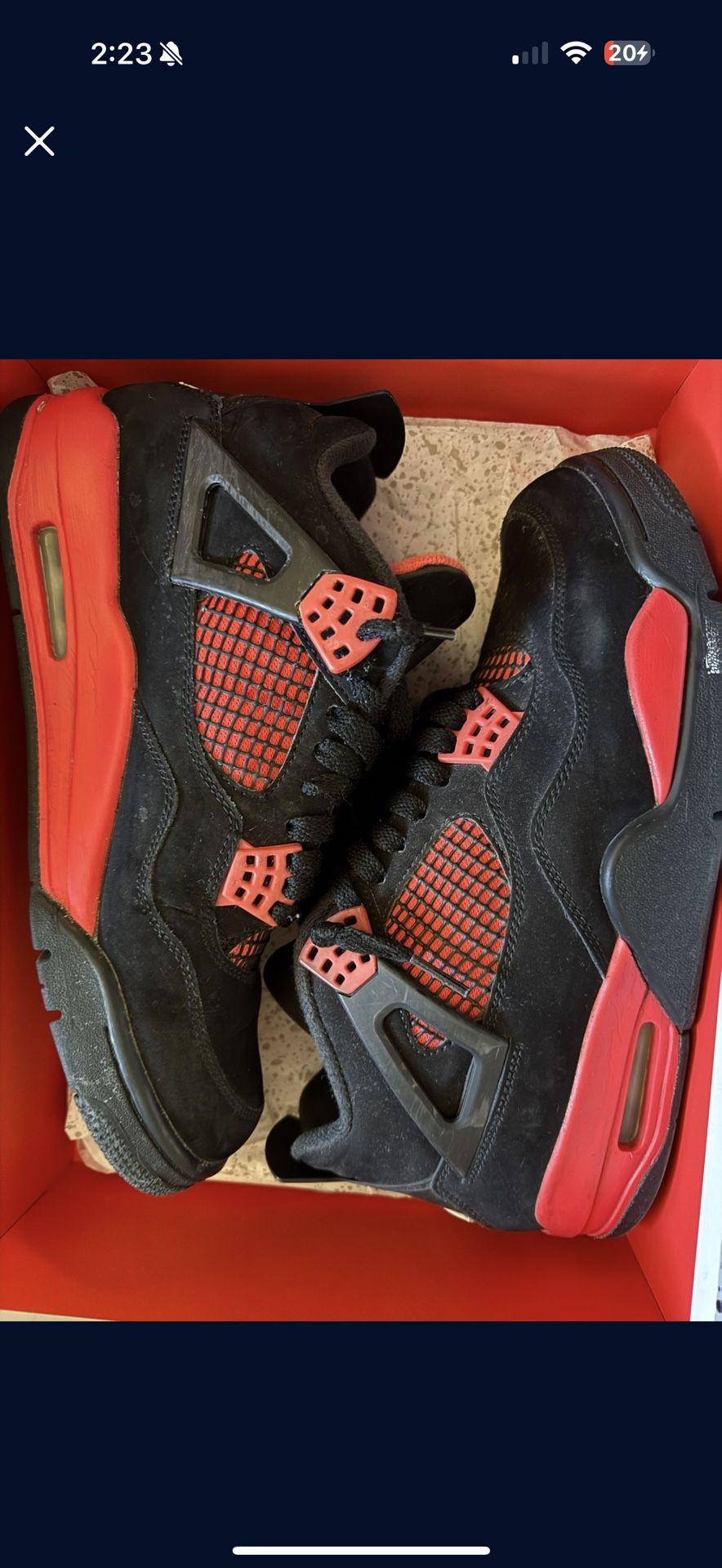 Jordan 4 Thunder Red Size 9.5