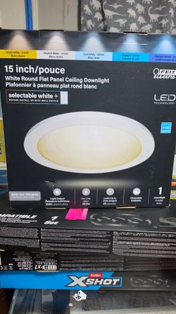 Feit - Thin, adjustable recessed electric roof lamp, 5CCT - 15 inches
1650 lm, 3000K-6500K, Slim Low-Profile, Flat Panel Ceilling Light Fixture for ha