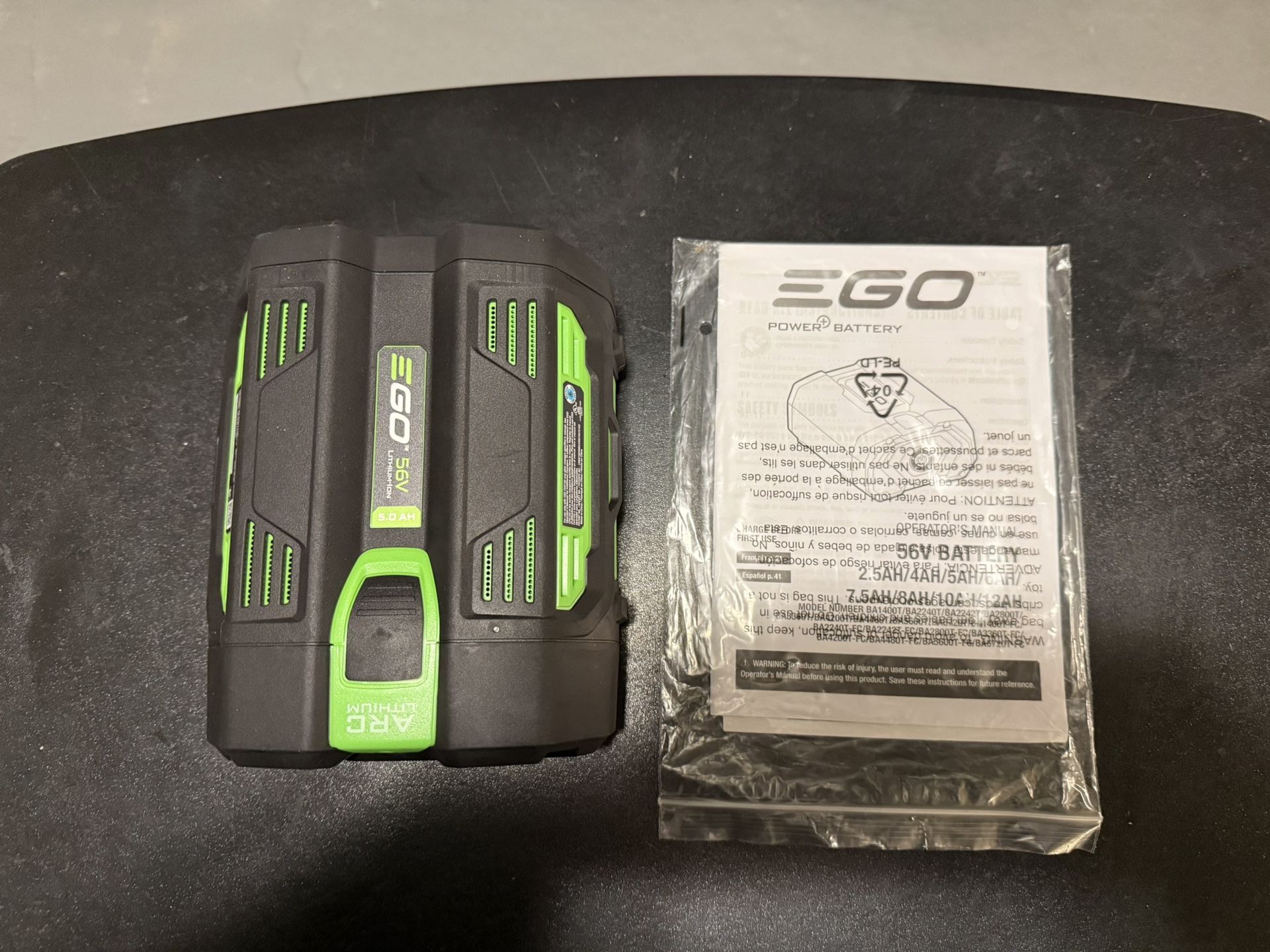 EGO POWER+ 5.0 AMP HOUR BATTERY WITH FUEL GAUGE BA2800T