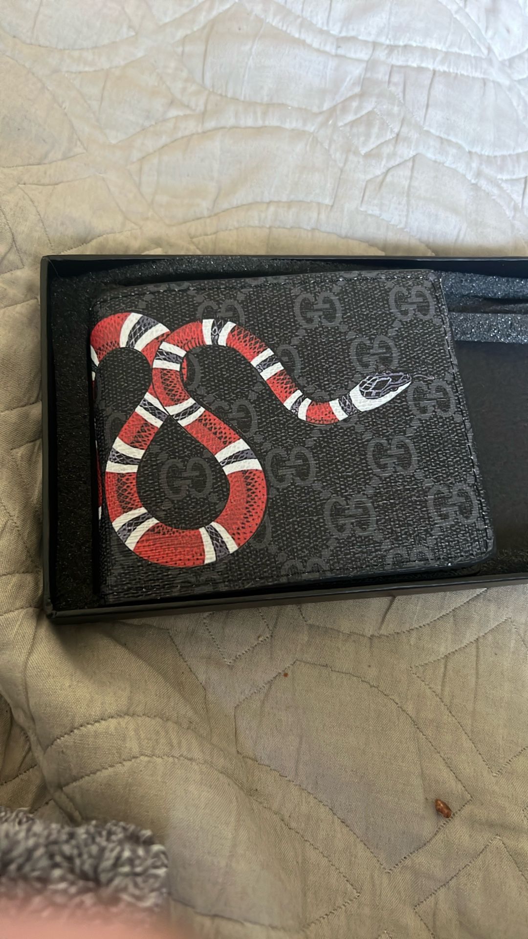 Gucci black king snake wallet