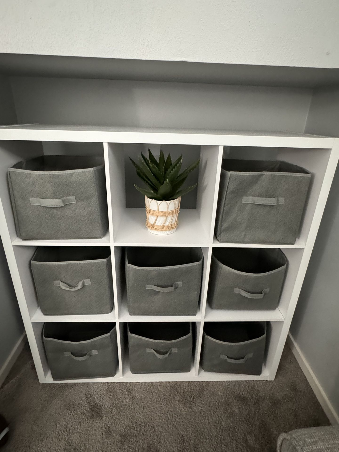 9-Cube Storage Organizer With Free Bins Included Only If You Want Them. Feel Free To Message Me Anytime! Firm, Cash Only Please.