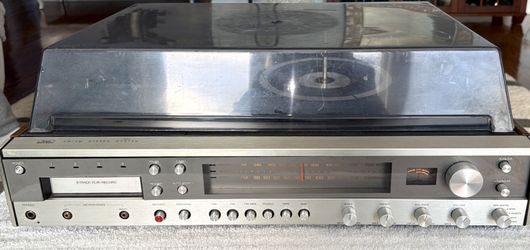 Sears Solid State AM/FM-8 Track Player/Record Stereo System-Turntable and Top Cover-Vintage-Used-Read Description.  