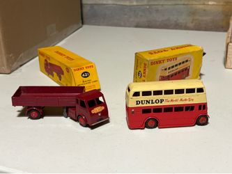 Vintage Dinky Toys 421 Electric Articulated Lorry and 290 Double Decker Bus