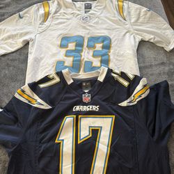 NFL Nike Chargers Jerseys Bundle - Philip Rivers #17 (M On Field) + James Jr. #33 (S) - Lot of 2