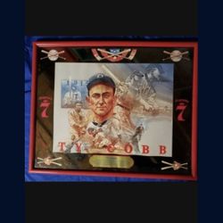Baseball Legend Ty Cobb Bar Mirror