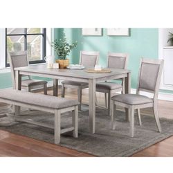 Dining Table Set With Chairs And Bench 
