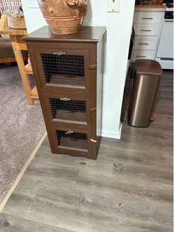 Cabinet/3 cubby cabinet/wire front cabinet/vegetable bin