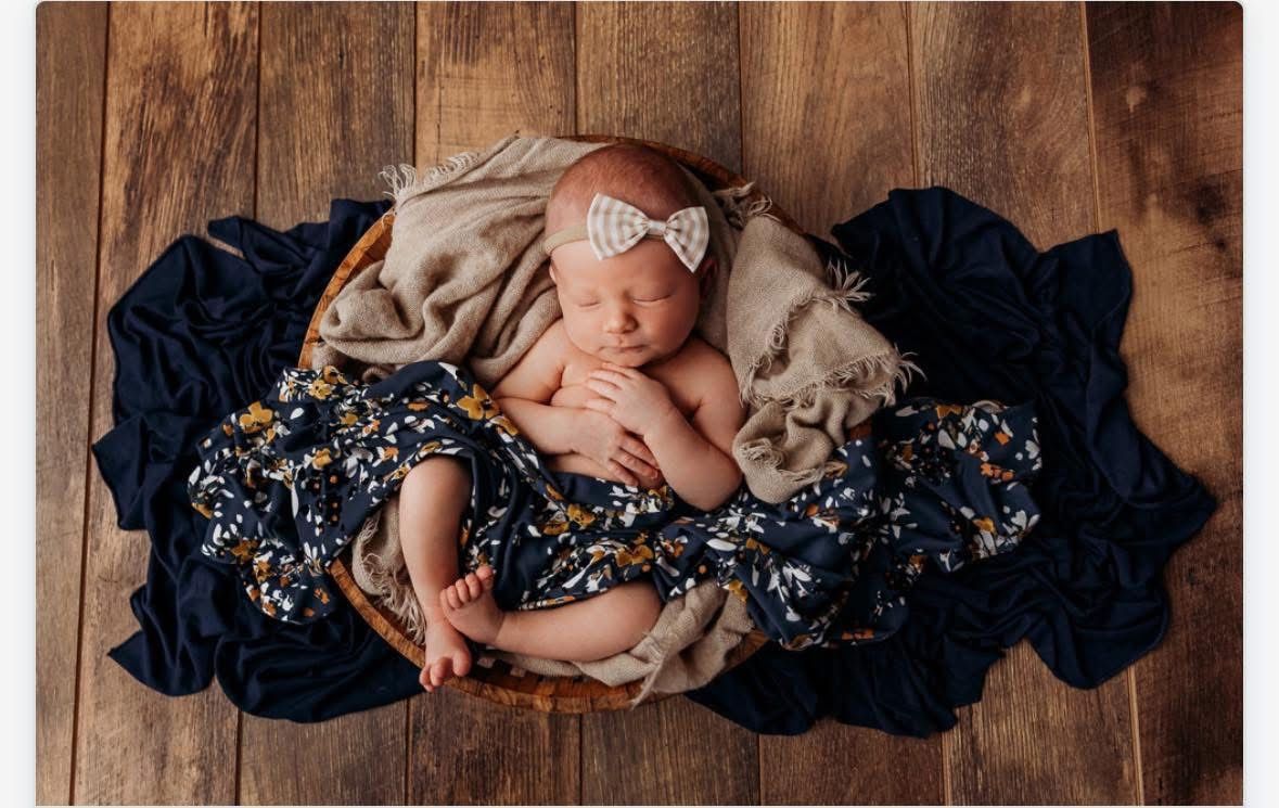 Newborn Photo Props Navy Floral Set