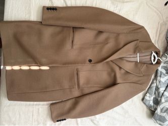 AllSaints Thirty Eight Camel Wool Blend Overcoat Jacket Size M 185/100A