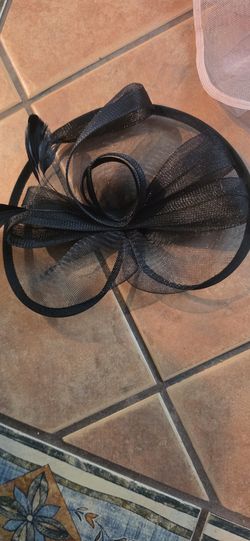 Fascinator Hat - Black - Mesh Bow Tea Party Hair Clip Derby - New
