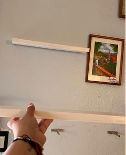 Set of 2 White Floating Shelves